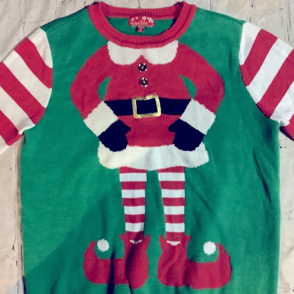 CHRISTMAS TO BE JOLLY SANTA SWEATER. LIKE NEW. - Picture 2 of 5